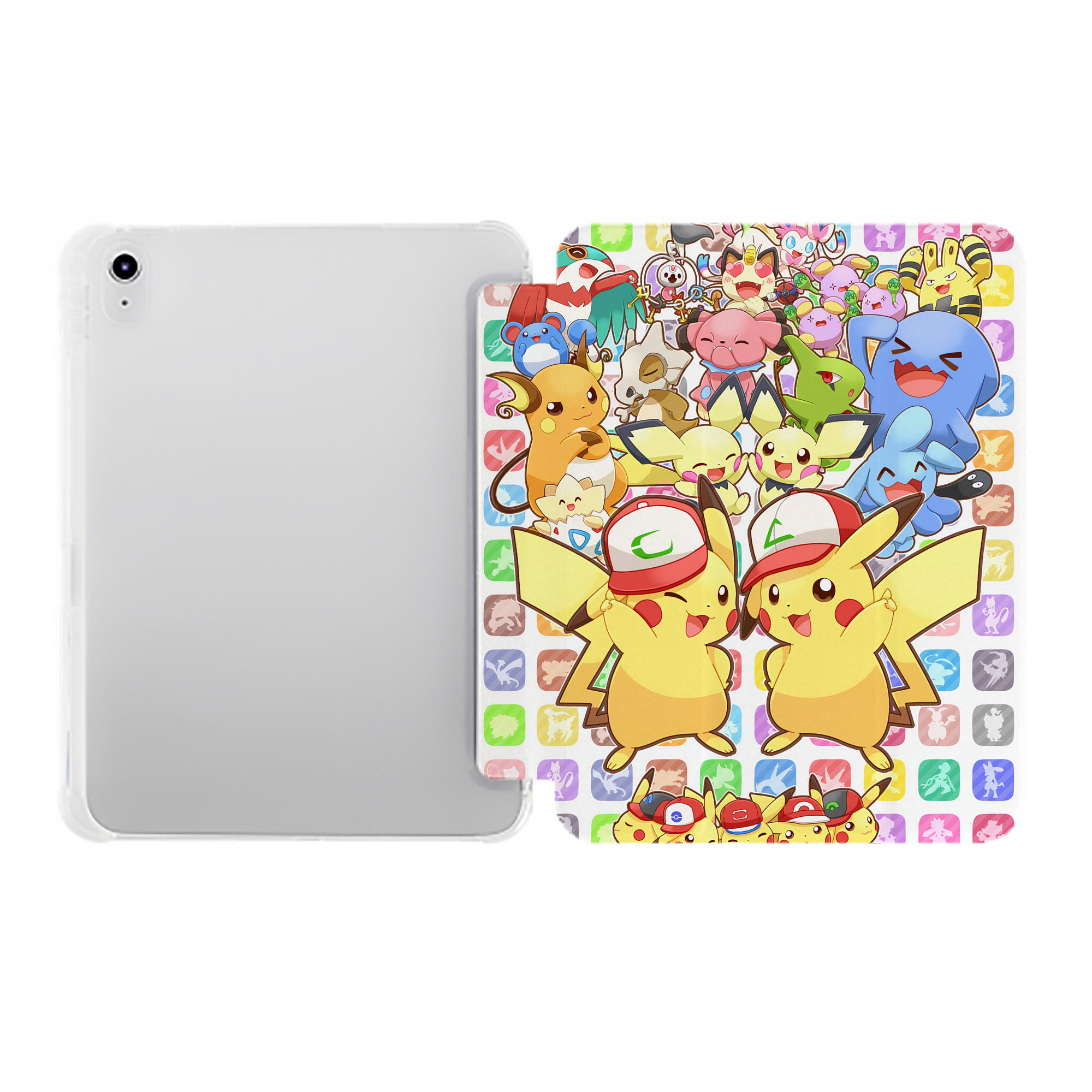 （画像用） ポケットモンスター Pokémon IPad ケース ペン収納付き 三つ折りスタンド PUレザー×シリコン 対応機種9.5/10.5/10.9インチ